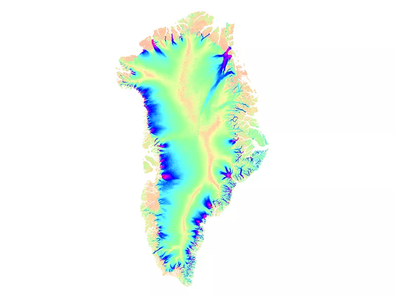 Greenland maps of seasonal ice velocity in meters per year for the 2016-2017 winter