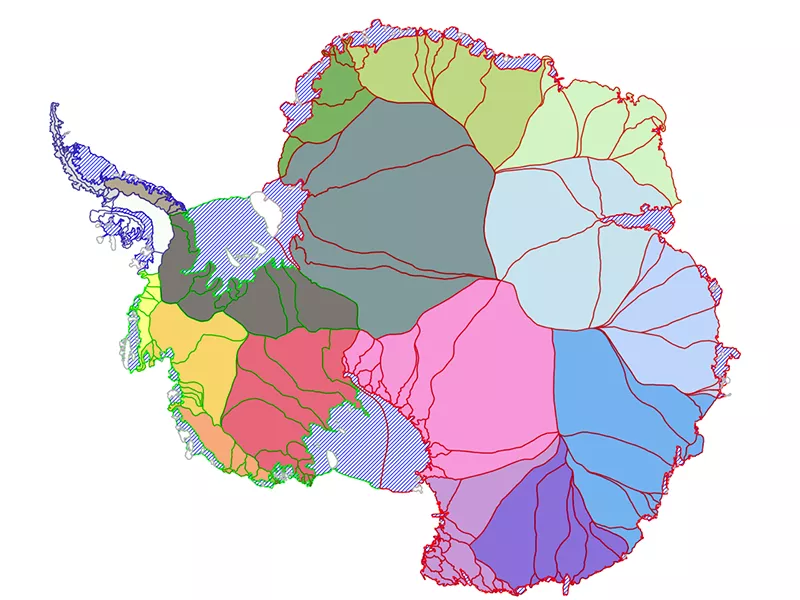 Antarctica shapefile map