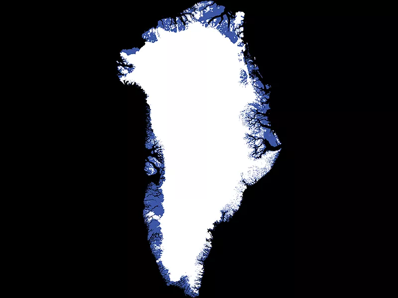 Land, ice, ocean classification map of Greenland