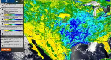 Screenshot of SMAP soil moisture data displayed in Worldview