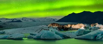 Northern lights over sea ice