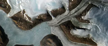 Satellite image of western Greenland Ice Sheet glaciers